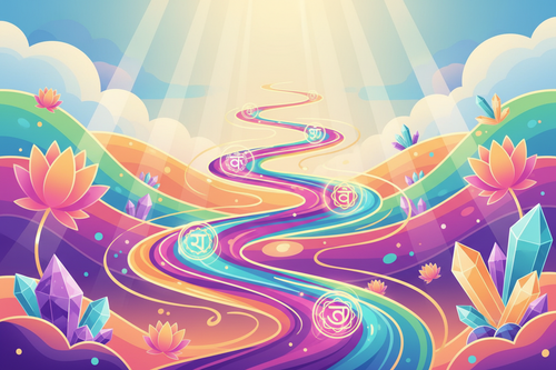 simple wellness pathway with super vibrant holistic colors 